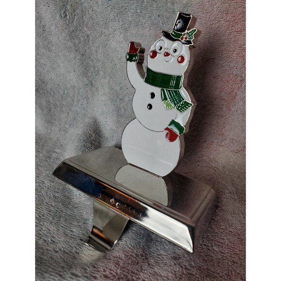 Snowman Christmas Stocking Holder Holiday Hanger Wondershop Green Waving Hello - Picture 3 of 6